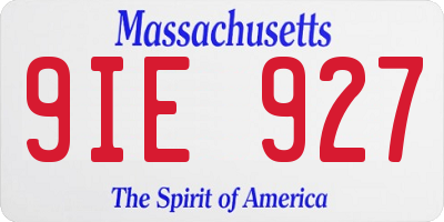 MA license plate 9IE927