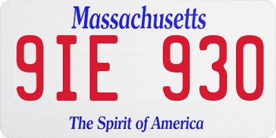 MA license plate 9IE930