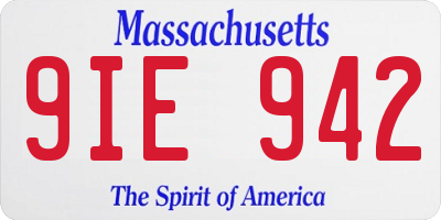 MA license plate 9IE942