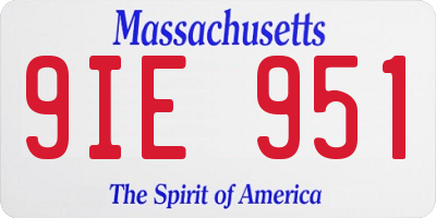 MA license plate 9IE951