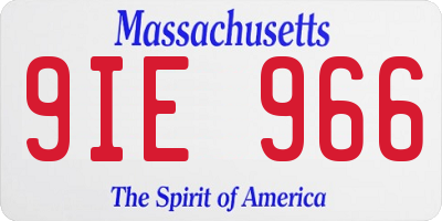 MA license plate 9IE966