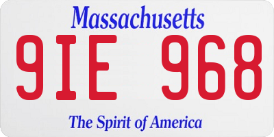 MA license plate 9IE968