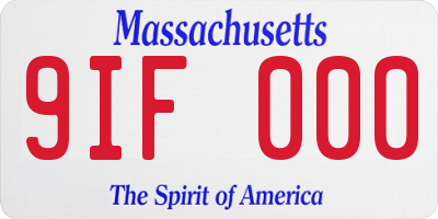 MA license plate 9IF000