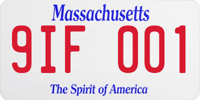 MA license plate 9IF001