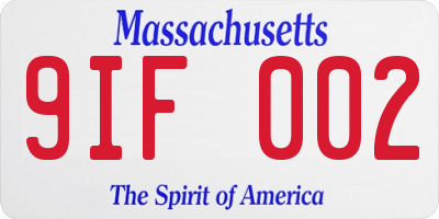 MA license plate 9IF002