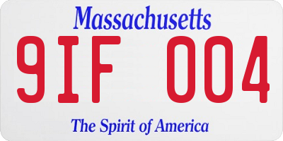MA license plate 9IF004