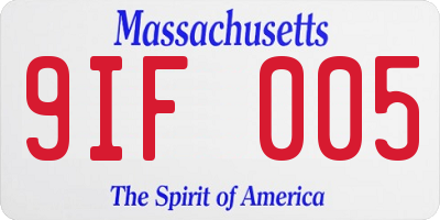 MA license plate 9IF005