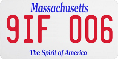 MA license plate 9IF006