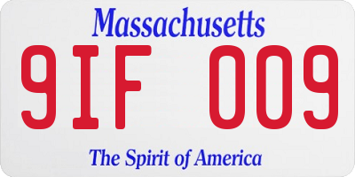 MA license plate 9IF009