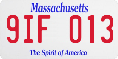 MA license plate 9IF013