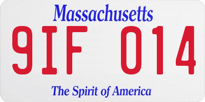 MA license plate 9IF014