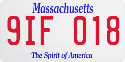 MA license plate 9IF018