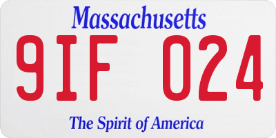 MA license plate 9IF024