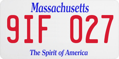 MA license plate 9IF027
