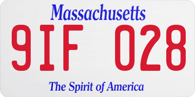 MA license plate 9IF028