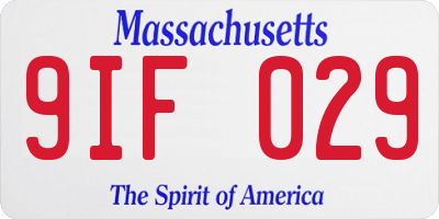 MA license plate 9IF029