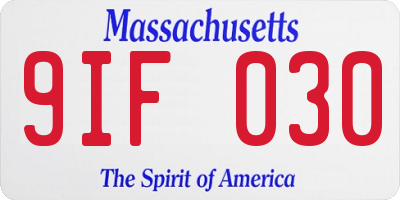 MA license plate 9IF030