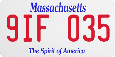 MA license plate 9IF035