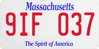 MA license plate 9IF037
