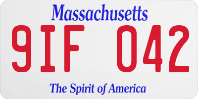 MA license plate 9IF042