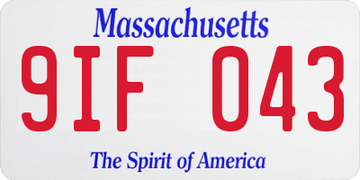 MA license plate 9IF043