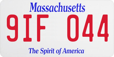 MA license plate 9IF044