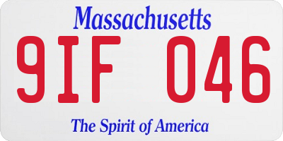 MA license plate 9IF046
