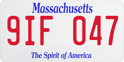 MA license plate 9IF047