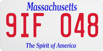 MA license plate 9IF048