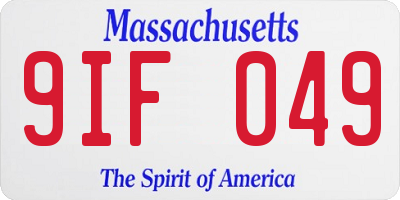 MA license plate 9IF049