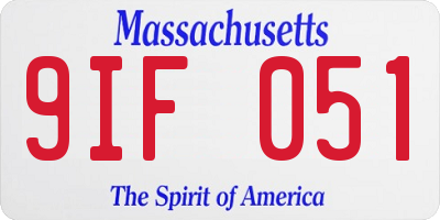 MA license plate 9IF051