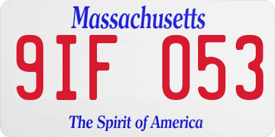 MA license plate 9IF053