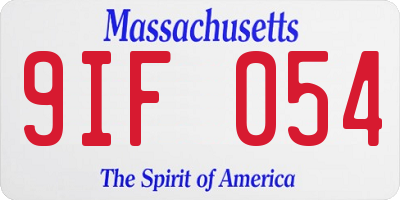 MA license plate 9IF054