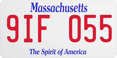 MA license plate 9IF055