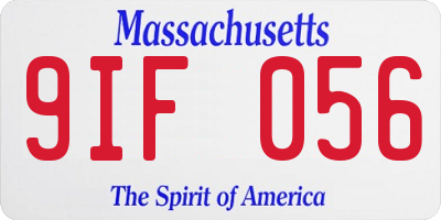 MA license plate 9IF056