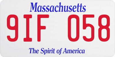 MA license plate 9IF058