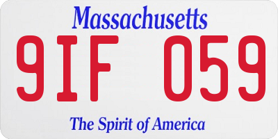 MA license plate 9IF059