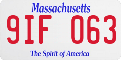 MA license plate 9IF063