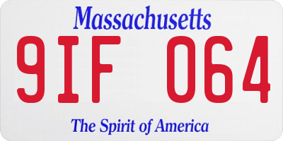MA license plate 9IF064