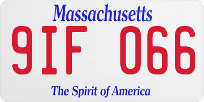MA license plate 9IF066