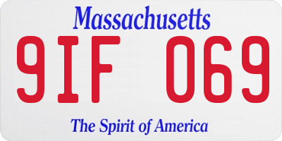 MA license plate 9IF069