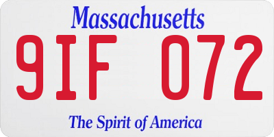 MA license plate 9IF072