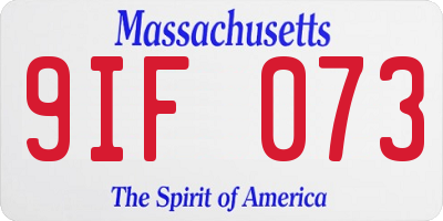 MA license plate 9IF073