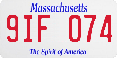 MA license plate 9IF074