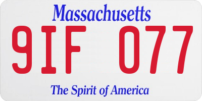 MA license plate 9IF077