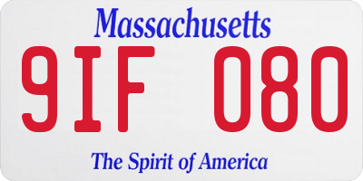 MA license plate 9IF080
