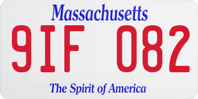 MA license plate 9IF082