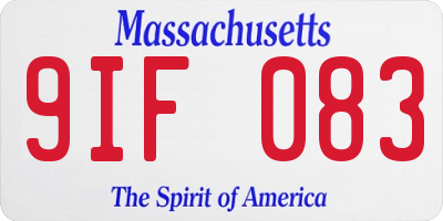 MA license plate 9IF083