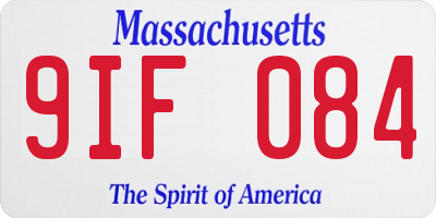 MA license plate 9IF084