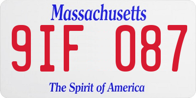 MA license plate 9IF087